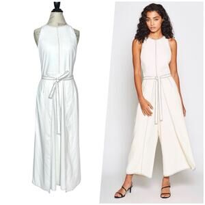 Joie | Women | Mairead White Contrast Sleeveless Belt  Cropped Jumpsuit | Size 6